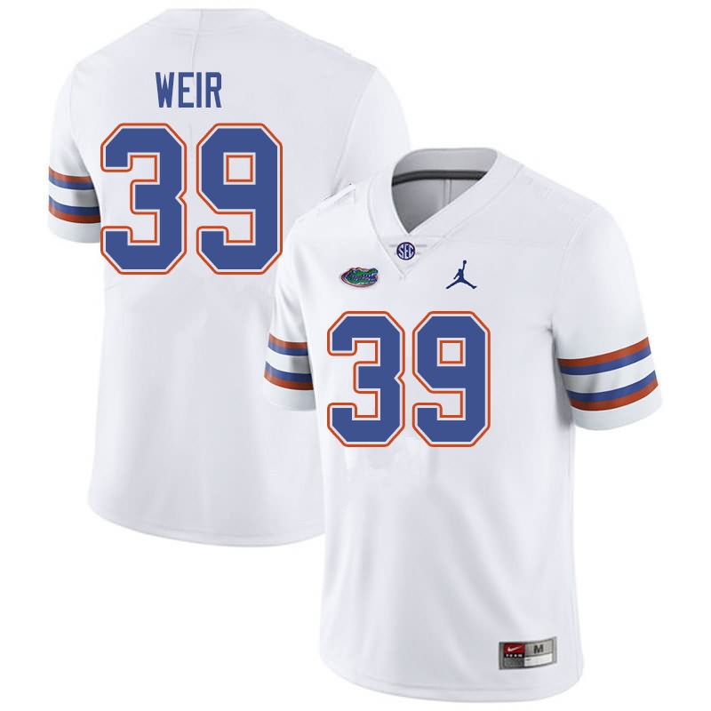 NCAA Florida Gators Michael Weir Men's #39 Jordan Brand White Stitched Authentic College Football Jersey XSL2264AS